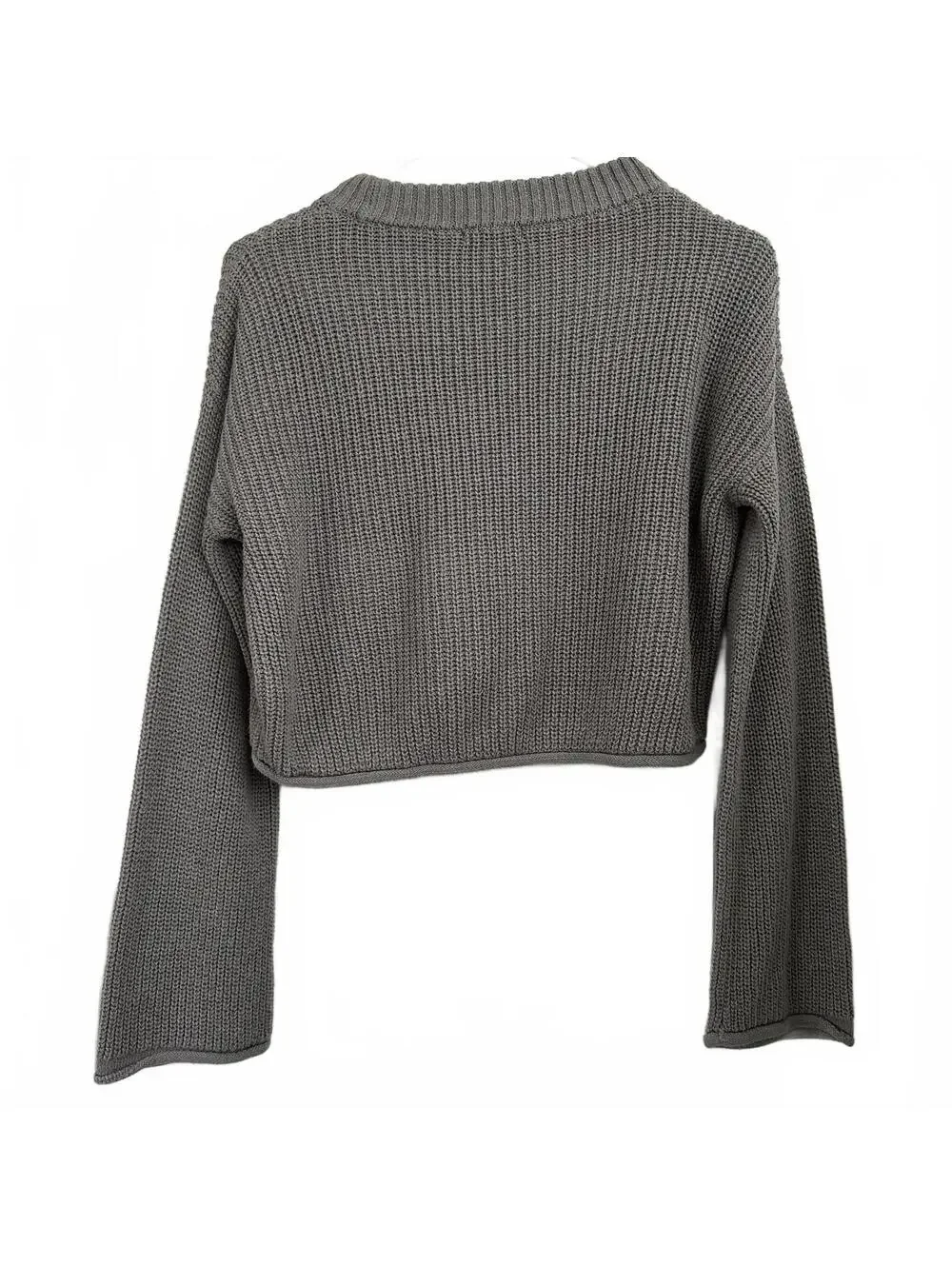 Wild Fable Crew Neck Boxy Pullover Sweater Light Gray Small